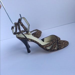 Leopard Print, Ankle Strap sandals size 8.